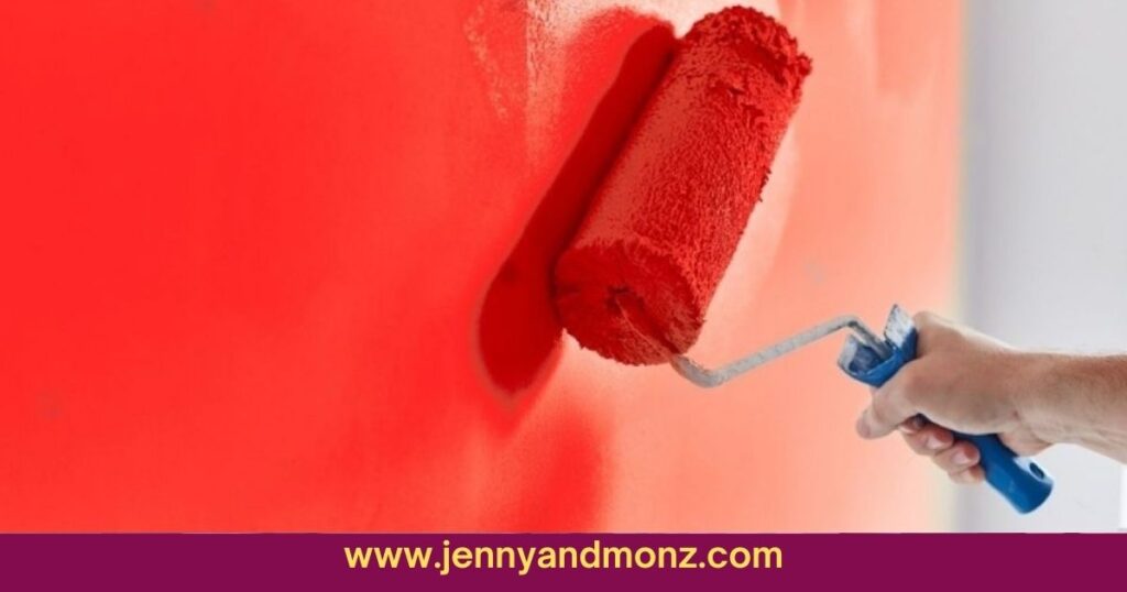 DIY_Wall_painting_in_red_color_with_paint_roller