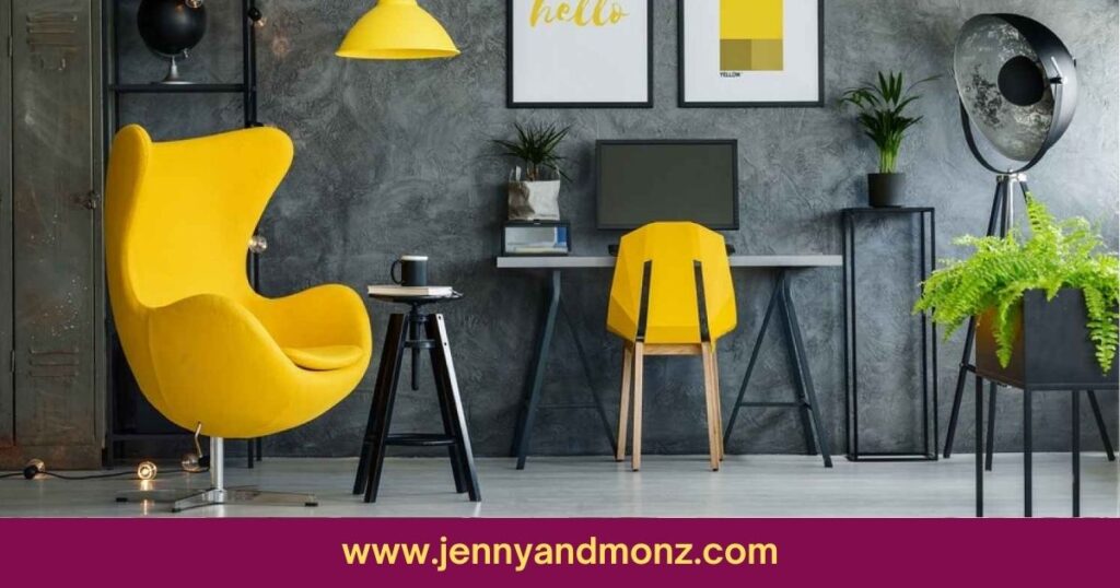 office wall decor ideas for him in yellow
