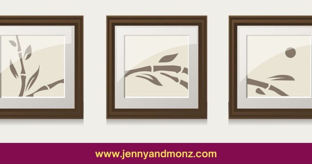 Three simple Photo wall frames in brown color