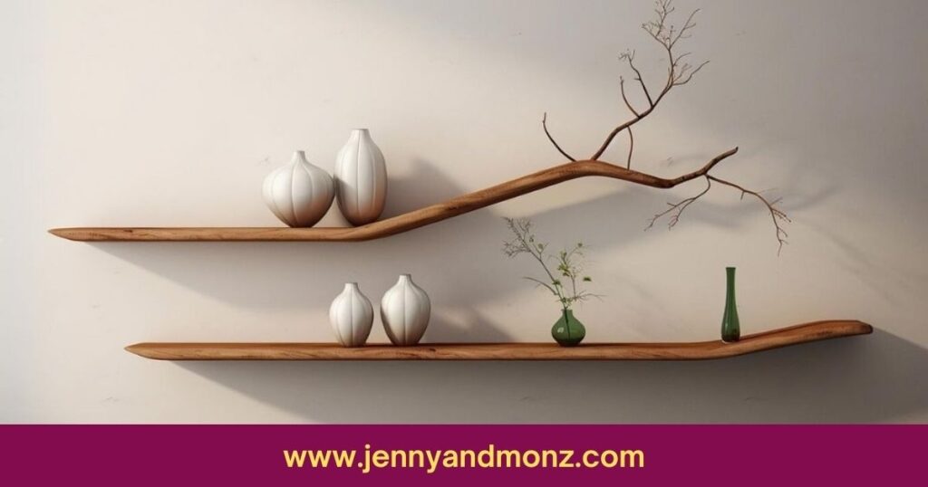 adaptable wall decorations for beddroom with shelves