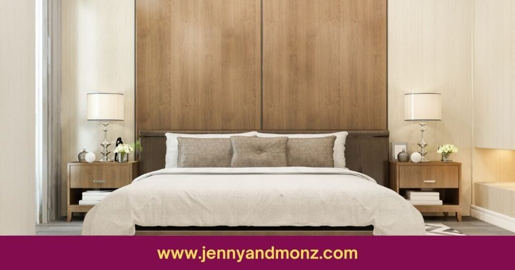 bedroom wall decoration with plain headboard