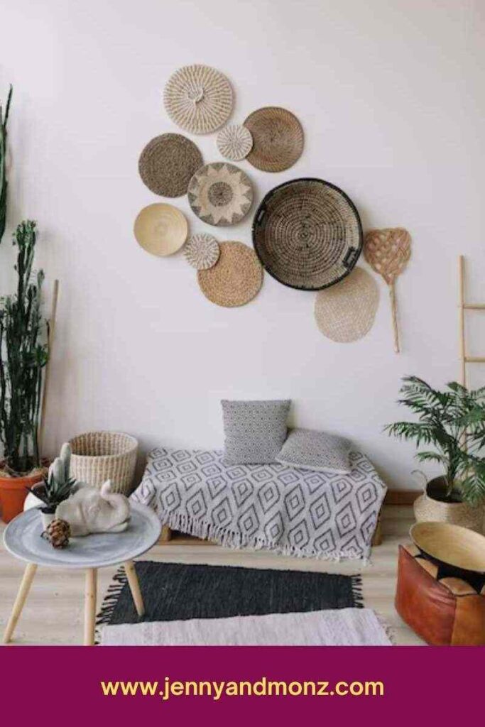 basket wall decals used for bright room decoration