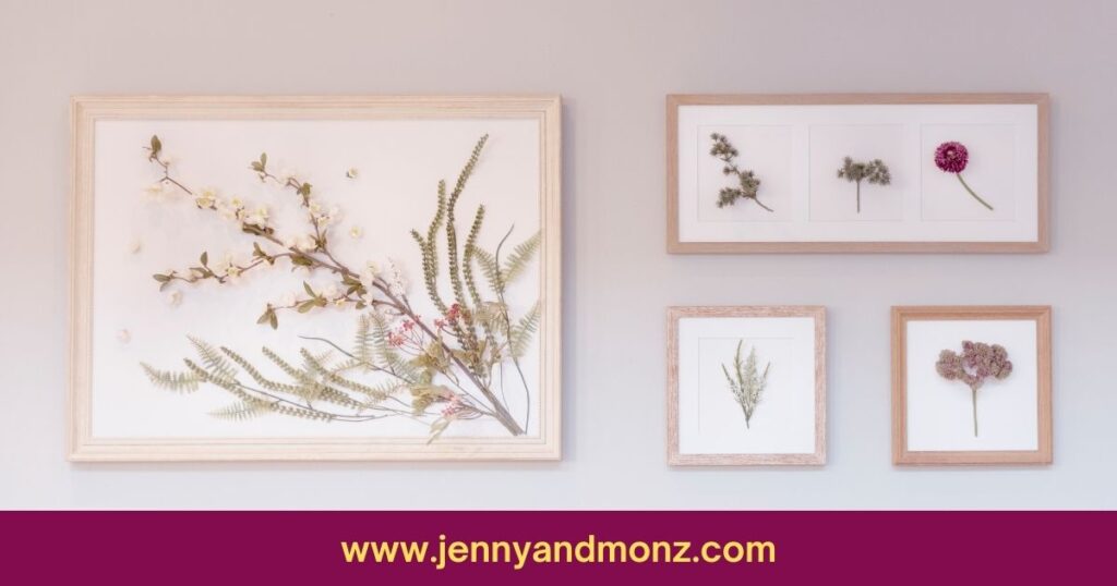 flower photo frames hanging on wall decor