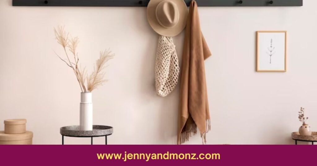 old brown scarf and a hat wall hanging ideas