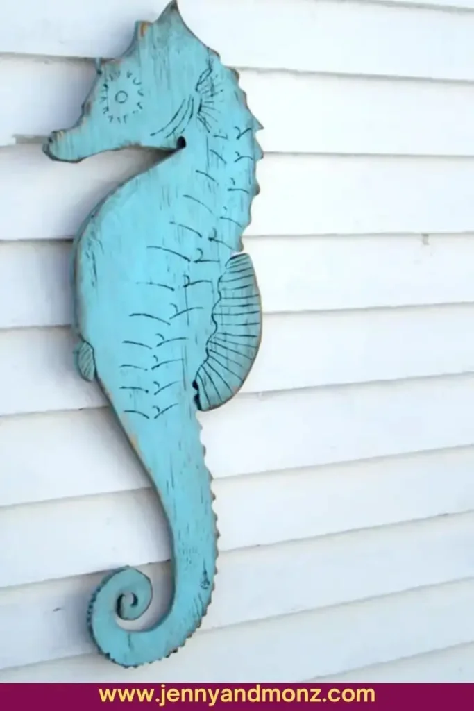 Colorful Wooden Seahorse for Patio wall decor