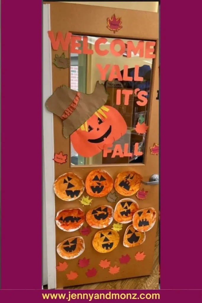 Fall door decor classroom 6 Welcome Yall IT's Fall