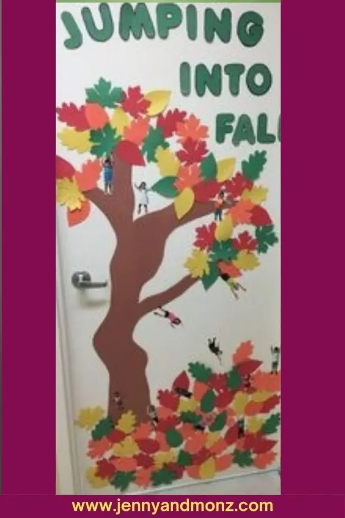 Fall door decor classroom 9 Jumping Into Fall