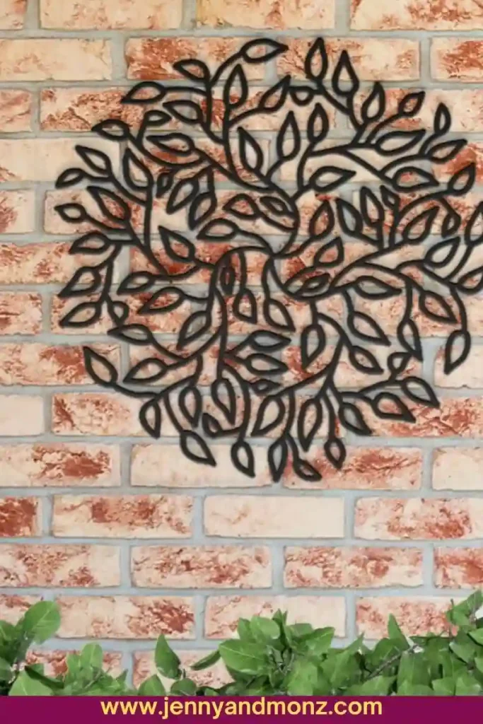 Metallic Vining branches artwork for Patio wall decor
