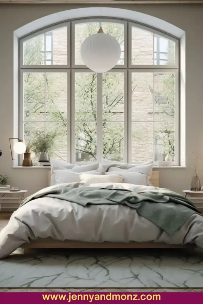 Natural light filled bedroom for a single woman