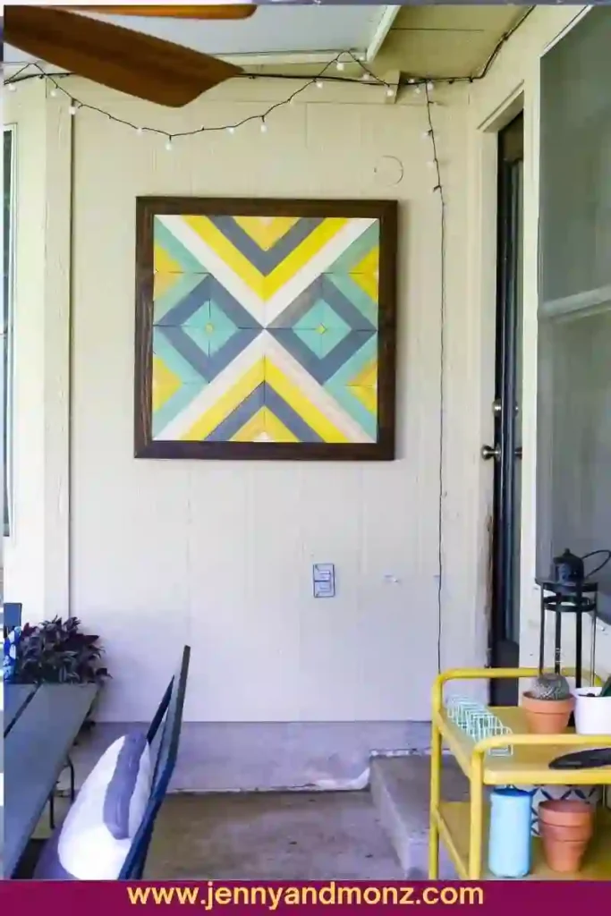Outdoor wall decorated with funky frame