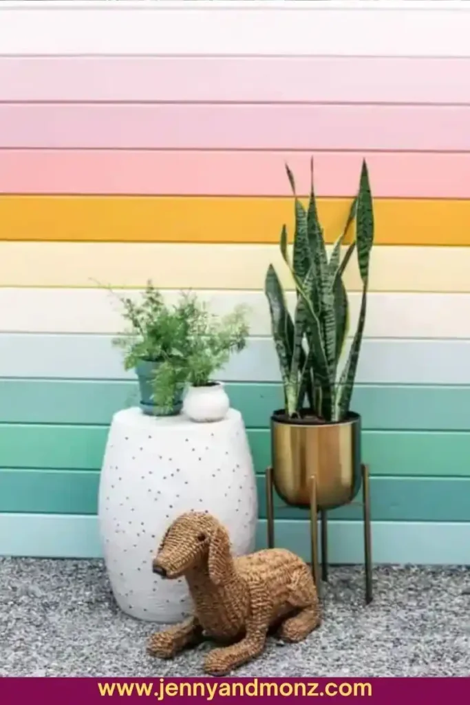 Rainbow color decor on Outdoor wall